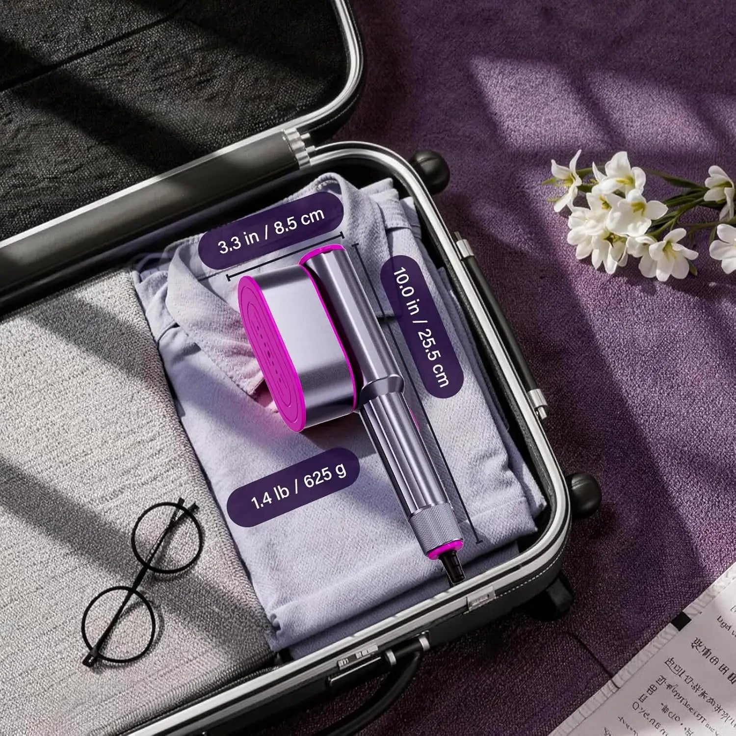 Portable steam iron water reservoir